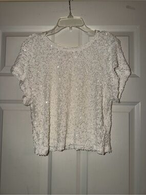 White sequin top